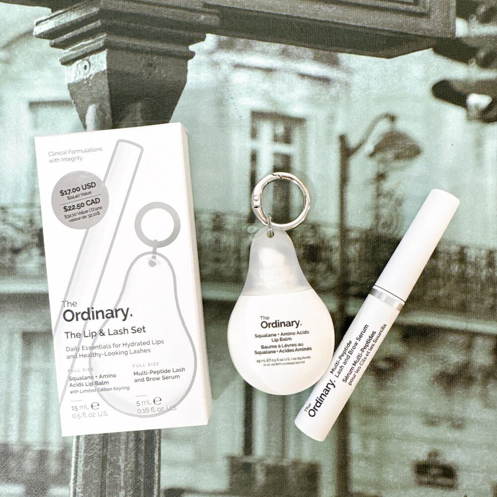 The Ordinary Lip&Lash LE Set Squalane Balm + MultiPeptide Lash Serum Keychain